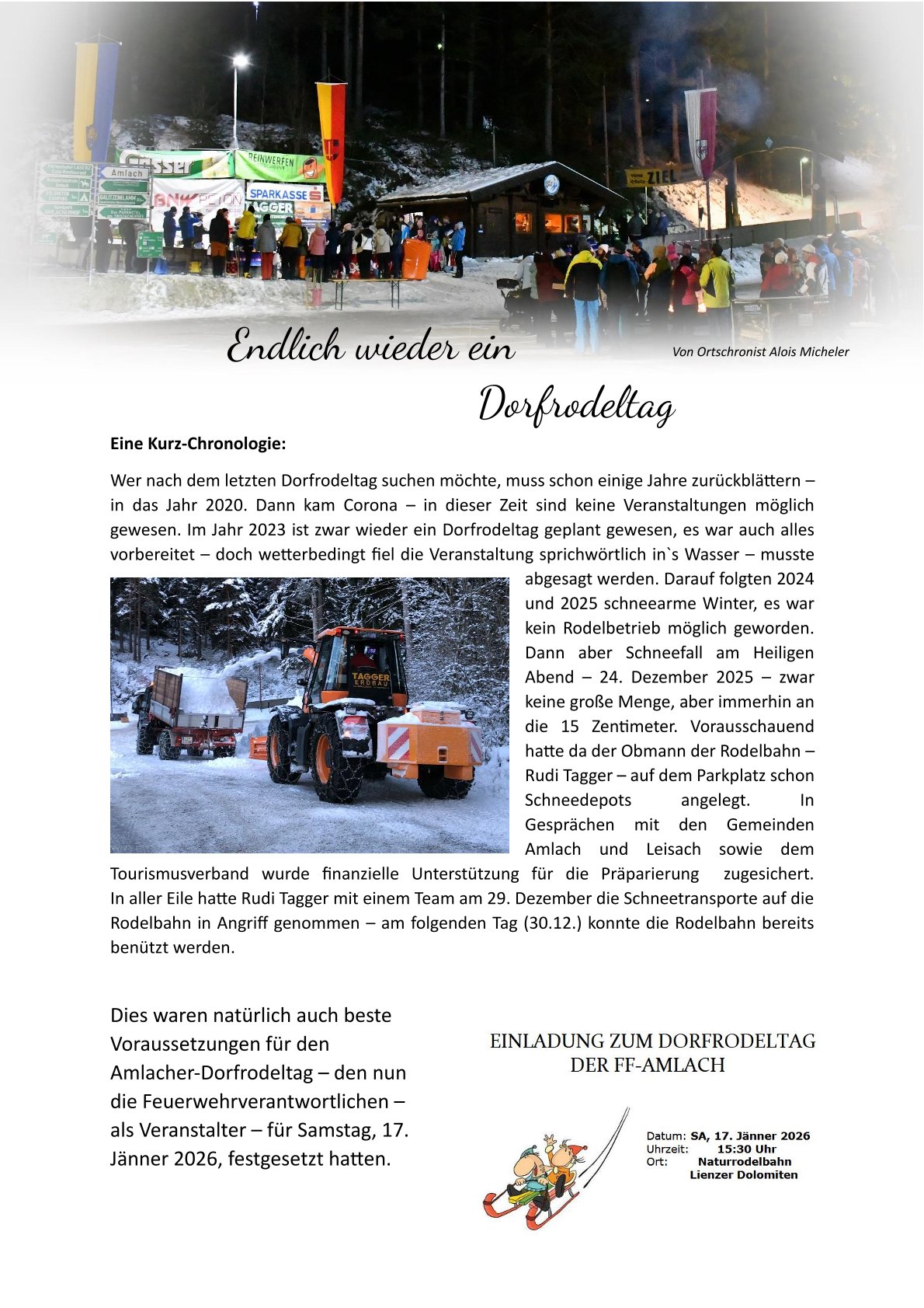 Aktuelles - Dorfrodeltag 2026